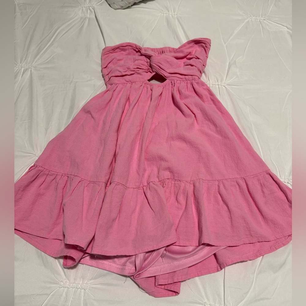 Cotton Candy LA Strapless Ruffle Mini Dress – Pink